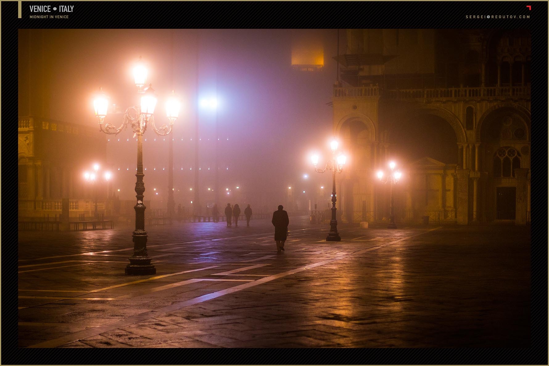 Venice at night postcard