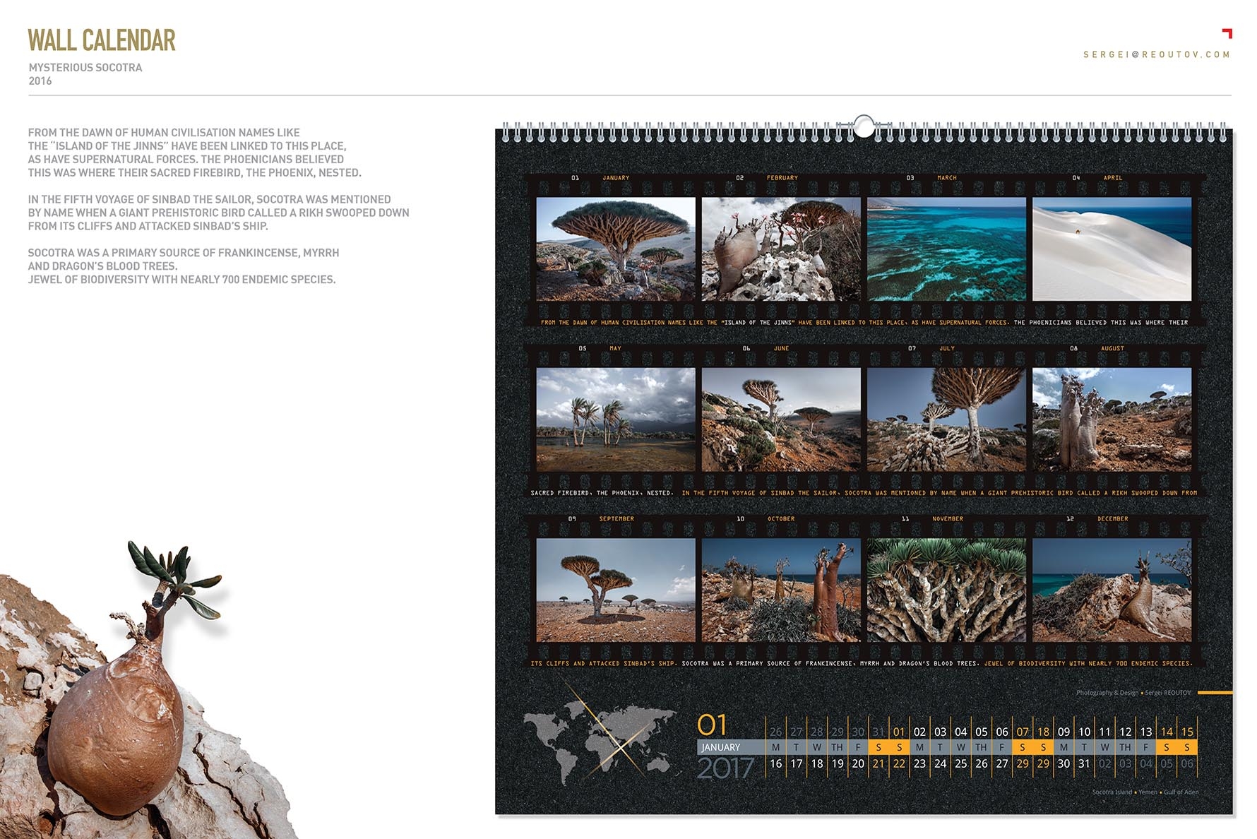 Socotra wall calendar, Mysterious Island, Socotra Island, Yemen